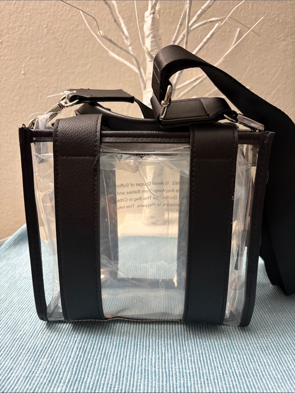 Black Clear PVC Crossbody Bag